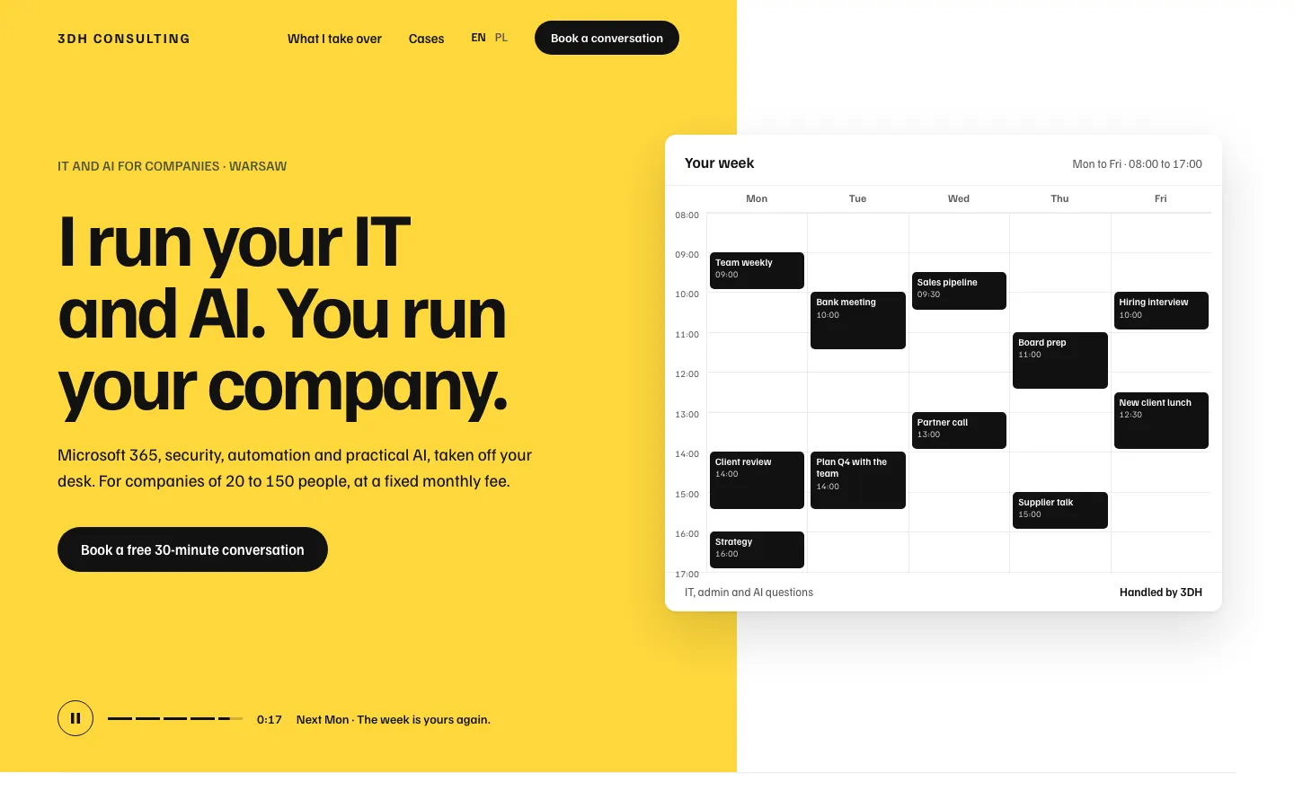 The first screen of 3dhconsulting.com